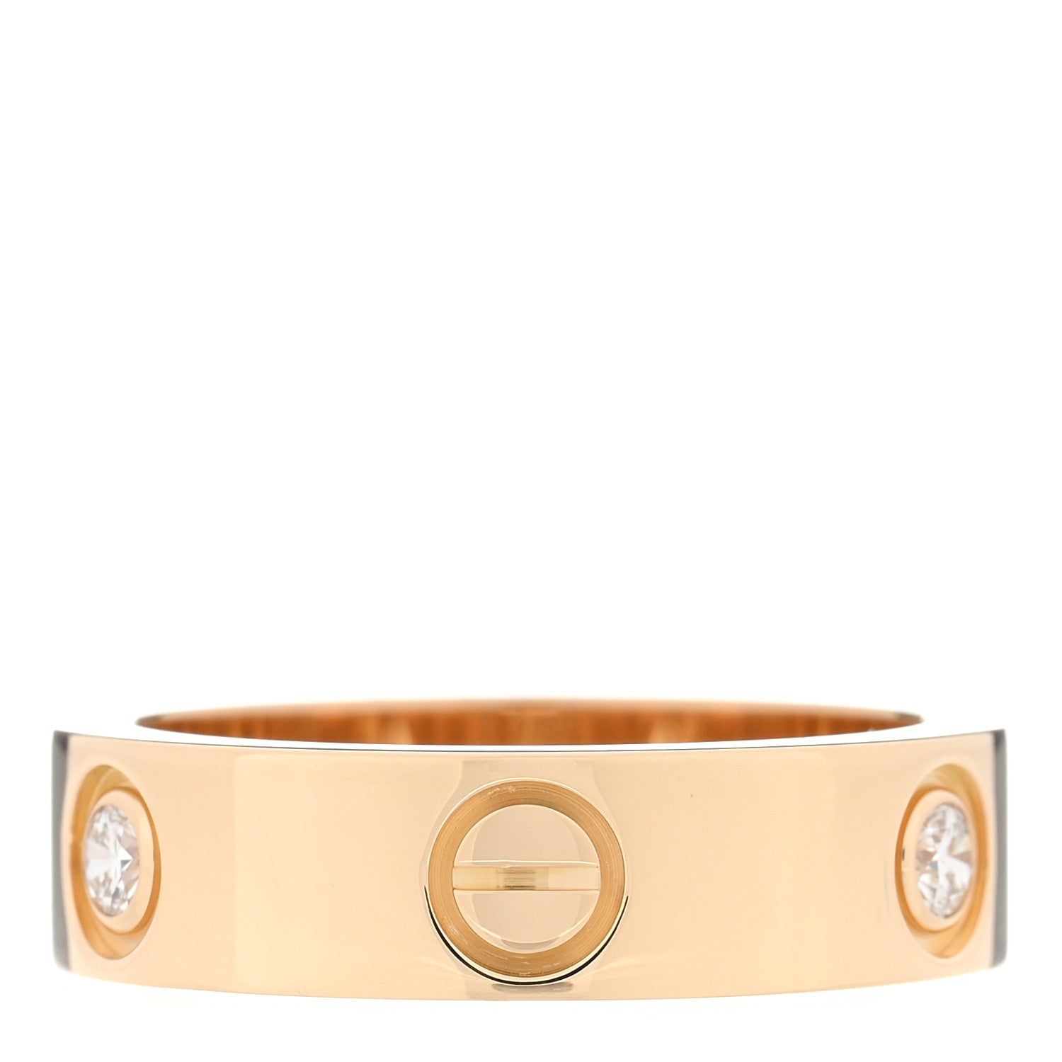 Cartier 18K Yellow Gold 3 Diamond 5.5mm LOVE Ring 54 7 3 of 5