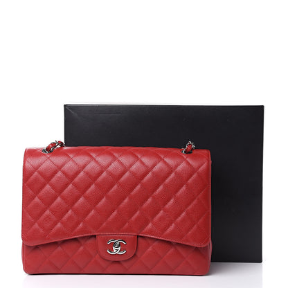 Chanel Caviar Quilted Maxi Single Flap Red 10 of 10