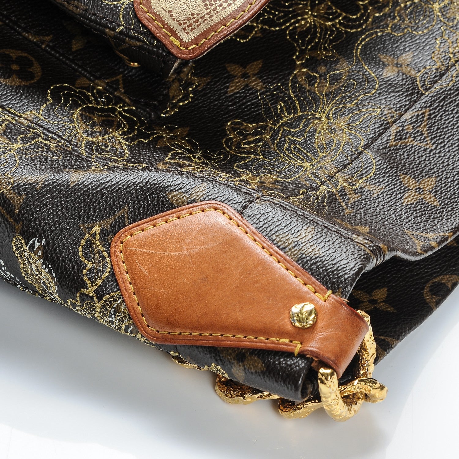 Louis Vuitton Monogram Dentelle Fersen Gold 8 of 10