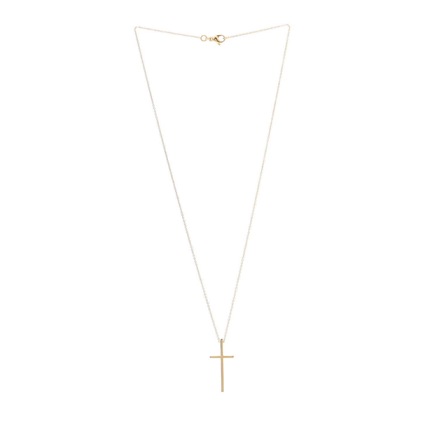 18K Yellow Gold Metro Cross Pendant Necklace