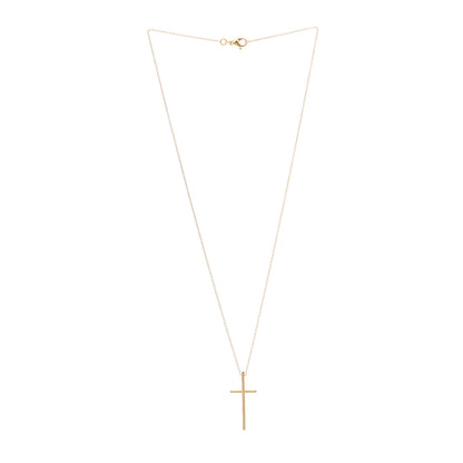 Tiffany 18K Yellow Gold Metro Cross Pendant Necklace 3 of 5