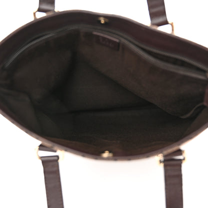Gucci Calfskin Canvas Monogram Flat Vertical Tote Brown 5 of 11