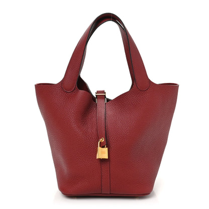 Hermes Taurillon Clemence Picotin Lock 22 MM Rouge H 1 of 12