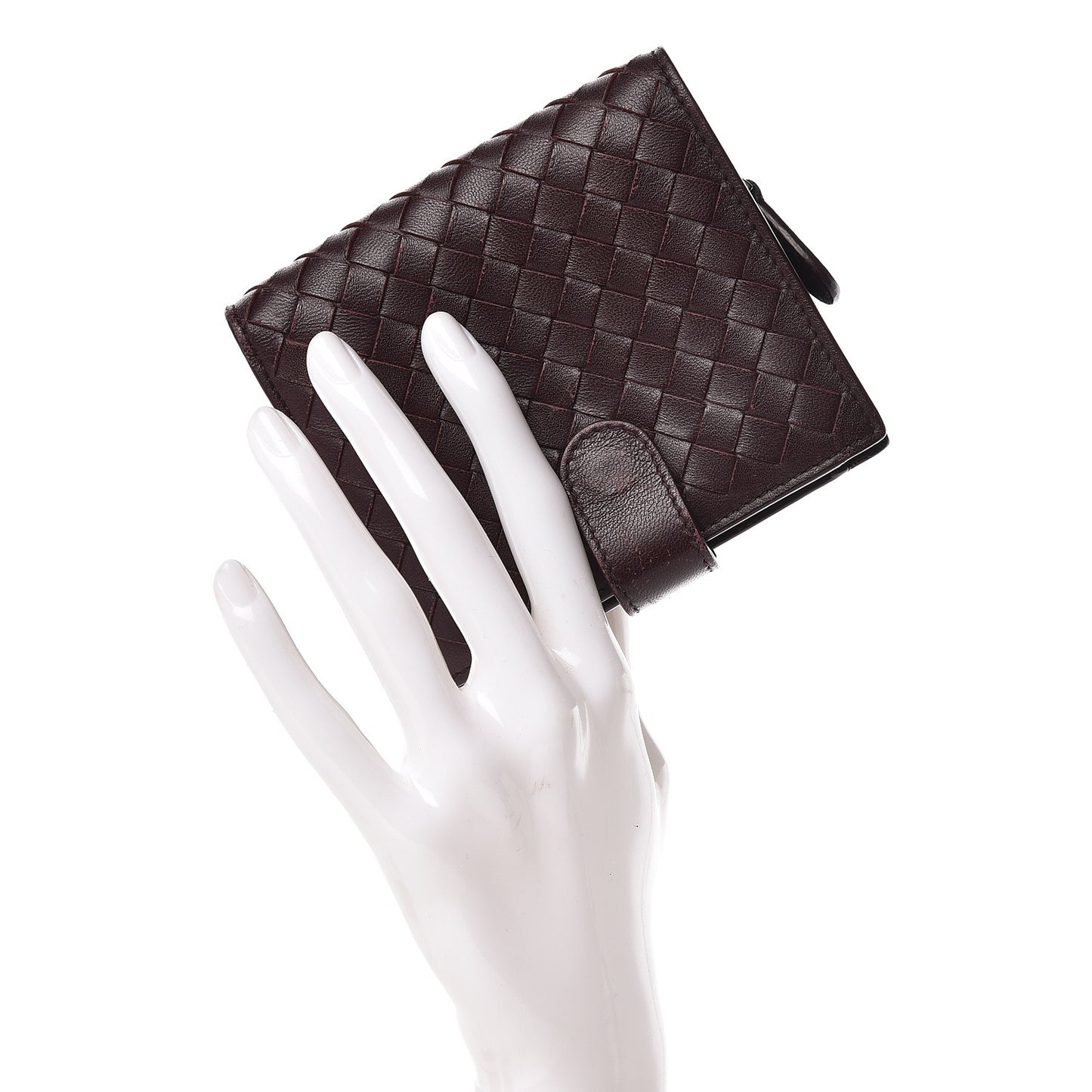 Nappa Intrecciato Mini Wallet Dark Barolo