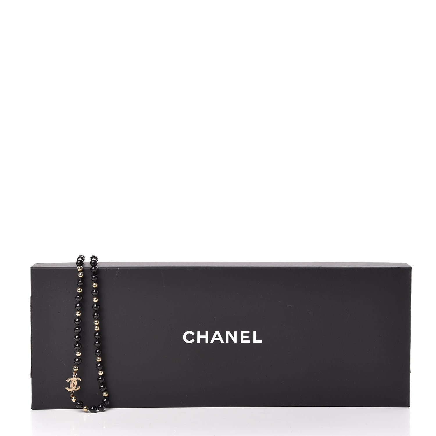 Chanel Beaded CC Long Necklace Black Gold 6 of 6