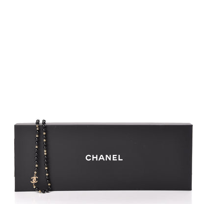 Chanel Beaded CC Long Necklace Black Gold 6 of 6