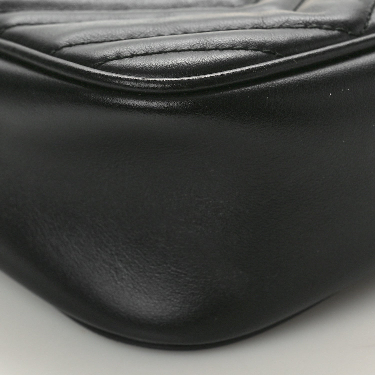 Gucci Calfskin Matelasse Small GG Marmont Chain Shoulder Bag Black 9 of 10