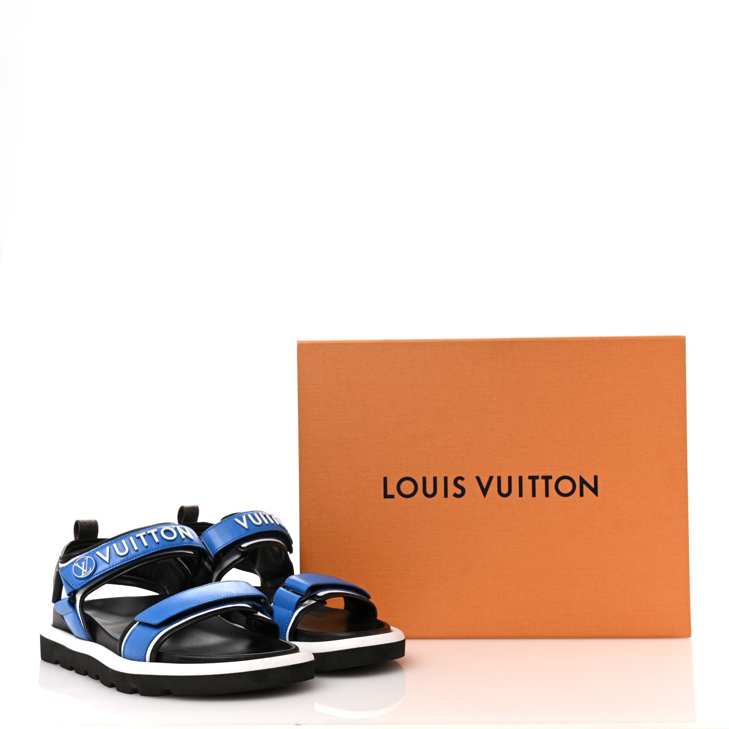 Louis Vuitton Calfskin Monogram Pool Pillow Flat Comfort Sandals 41 Blue 10 of 10