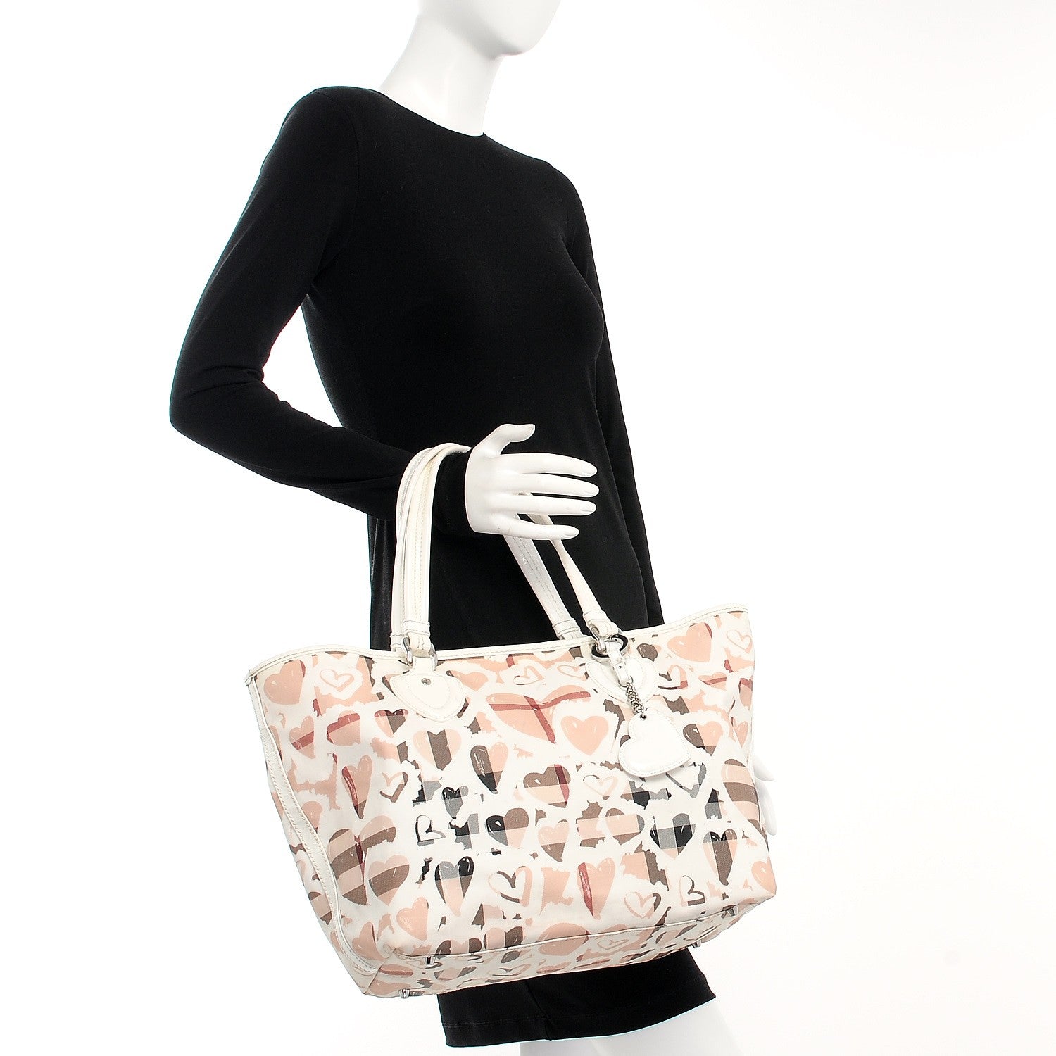 Burberry Nova Check Heart Tote White 2 of 13