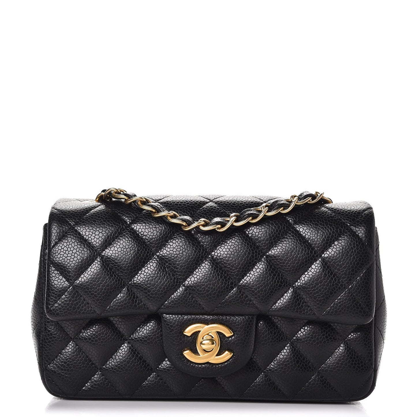 Caviar Quilted Mini Rectangular Flap Black