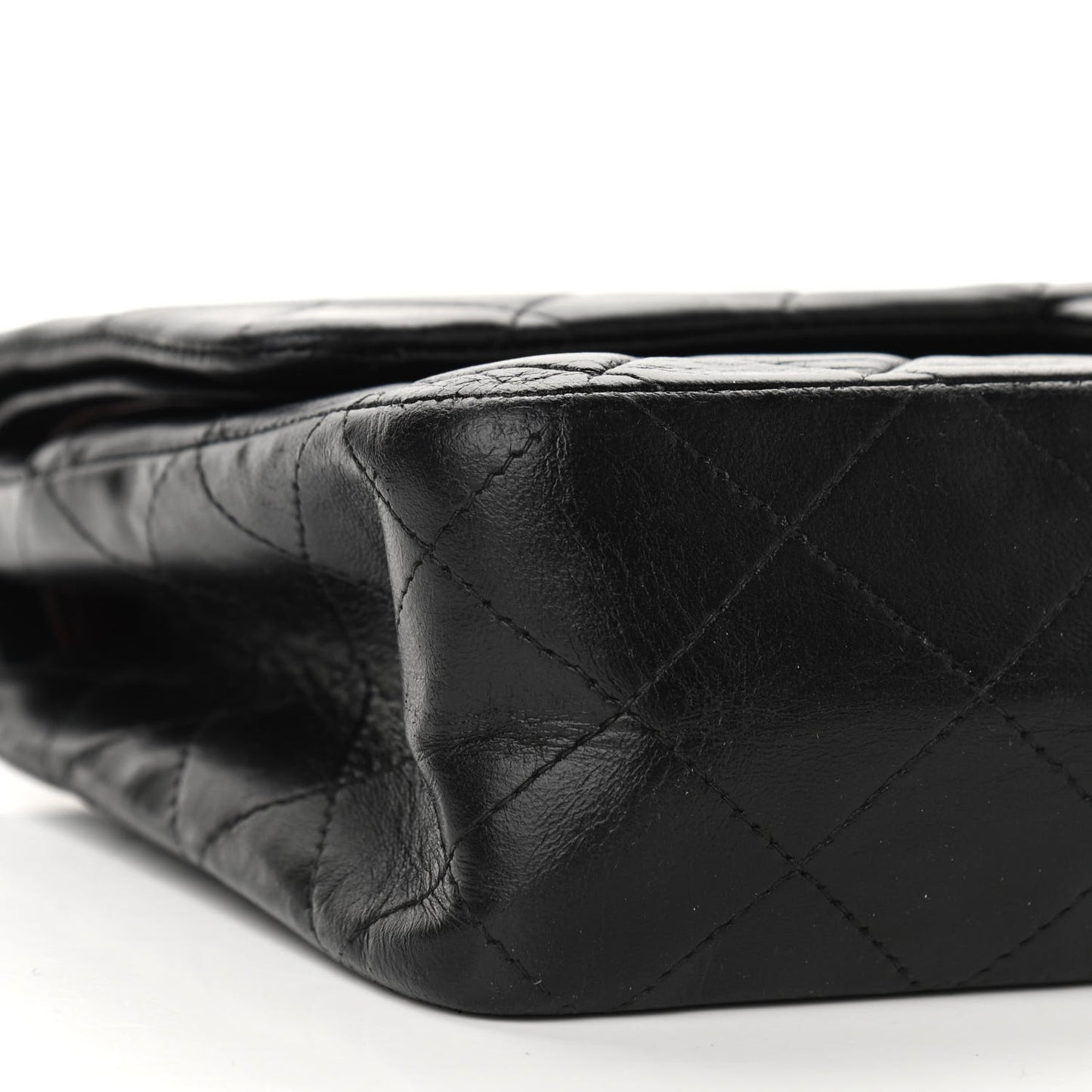 Lambskin Quilted Medium Double Flap Black