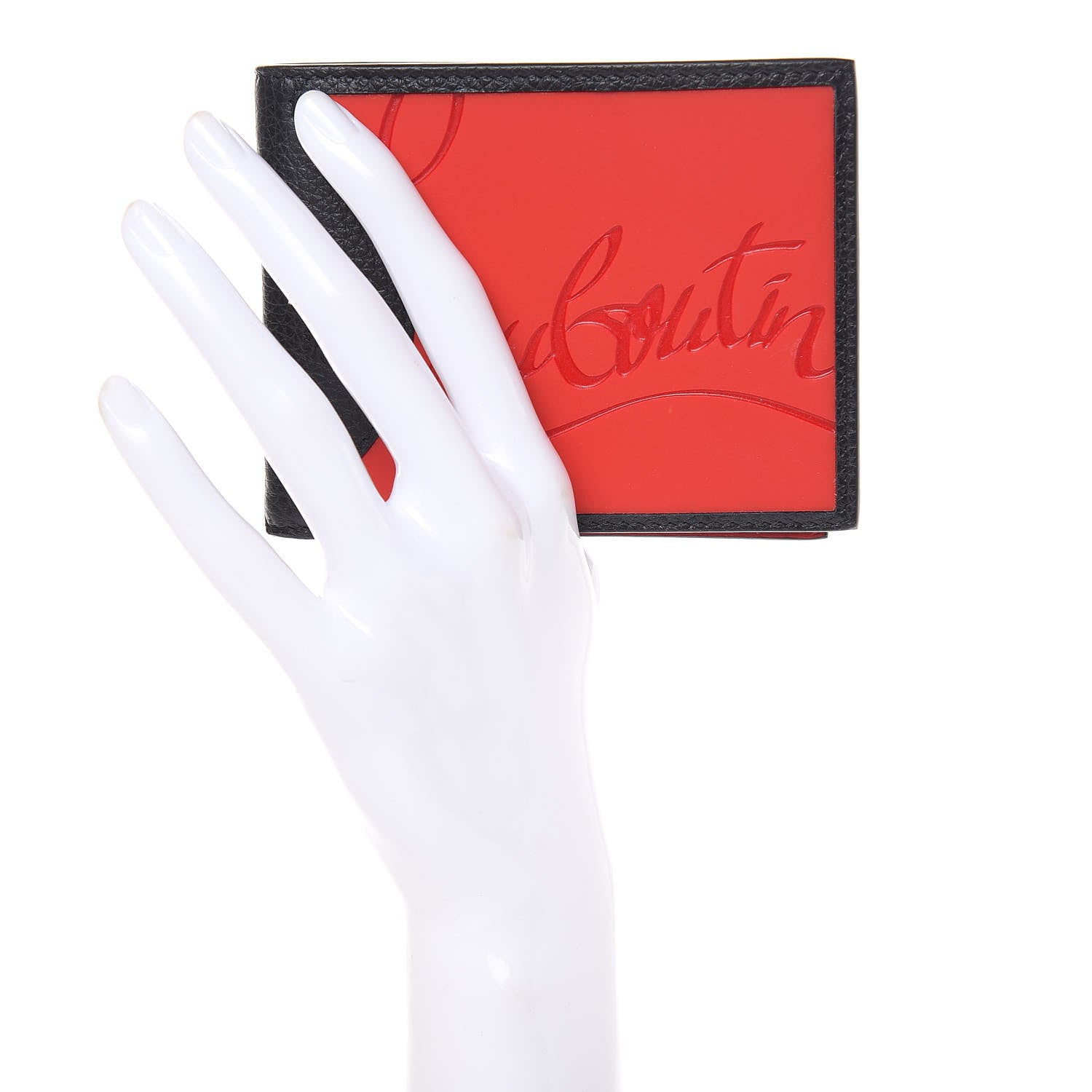 Christian Louboutin Calfskin Coolcard Two-Tone Wallet Black Red 2 of 7