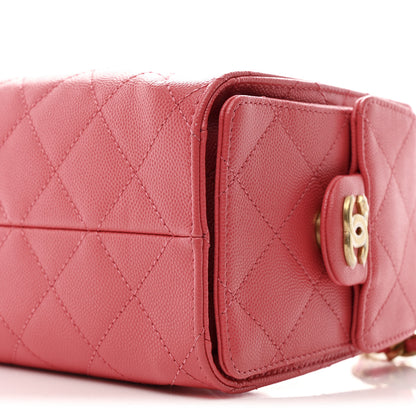 Chanel Caviar Quilted Mini Chanel 25 Handbag Coral 10 of 10