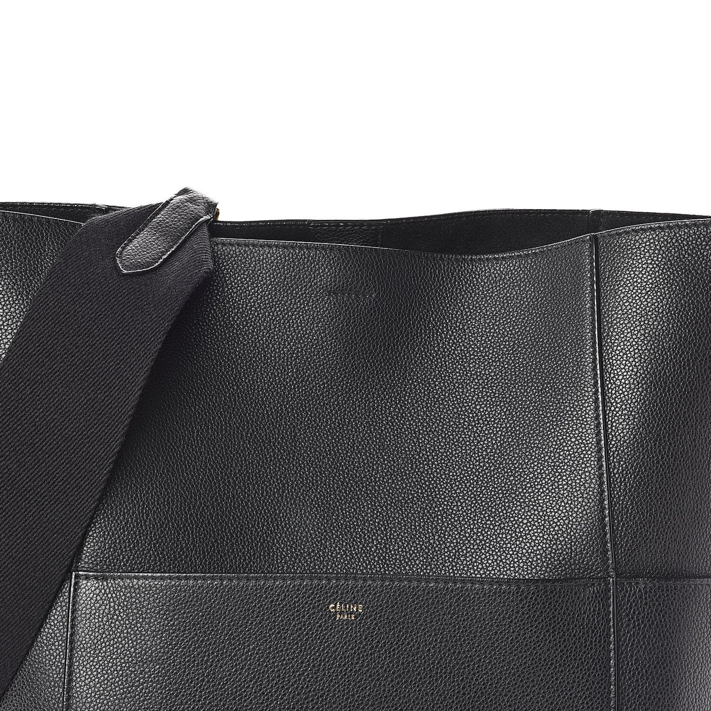 Soft Grained Calfskin Sangle Bucket Bag Black