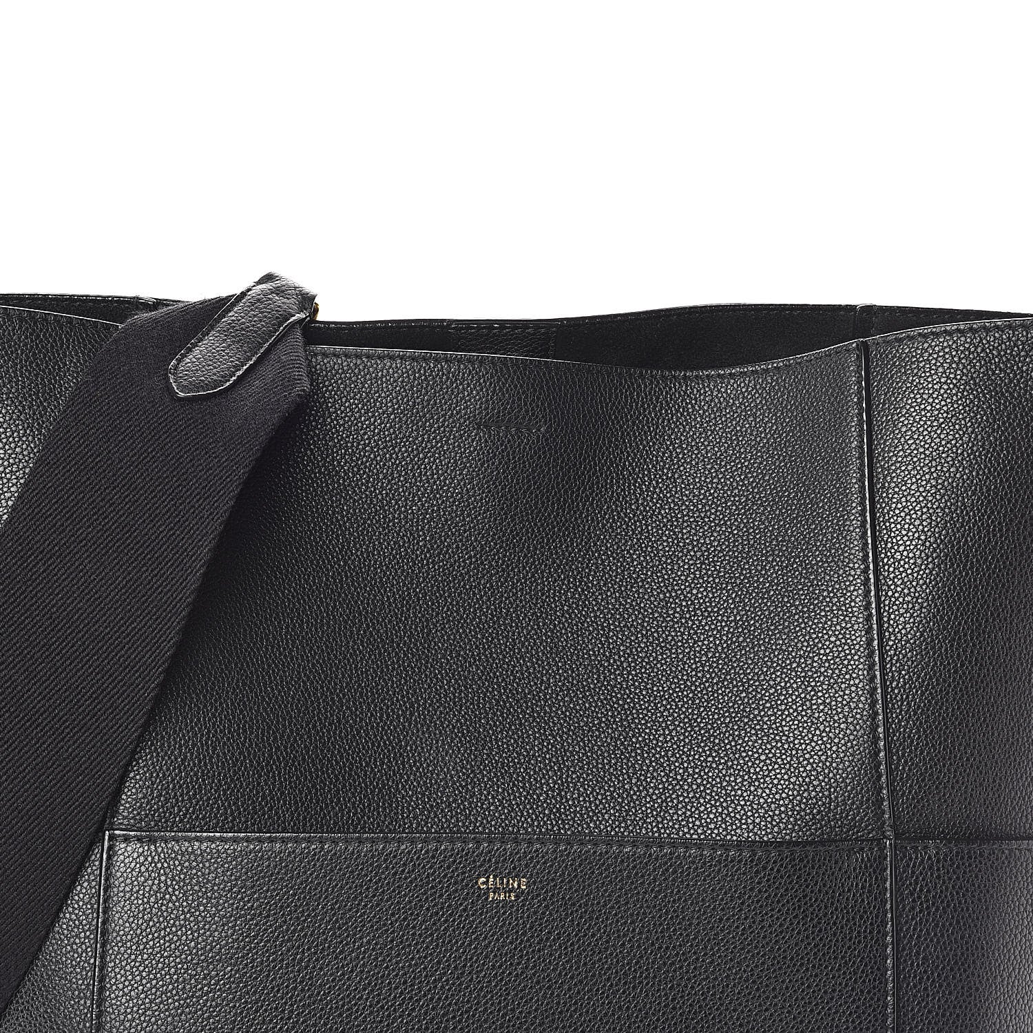 Celine Soft Grained Calfskin Sangle Bucket Bag Black 6 of 12