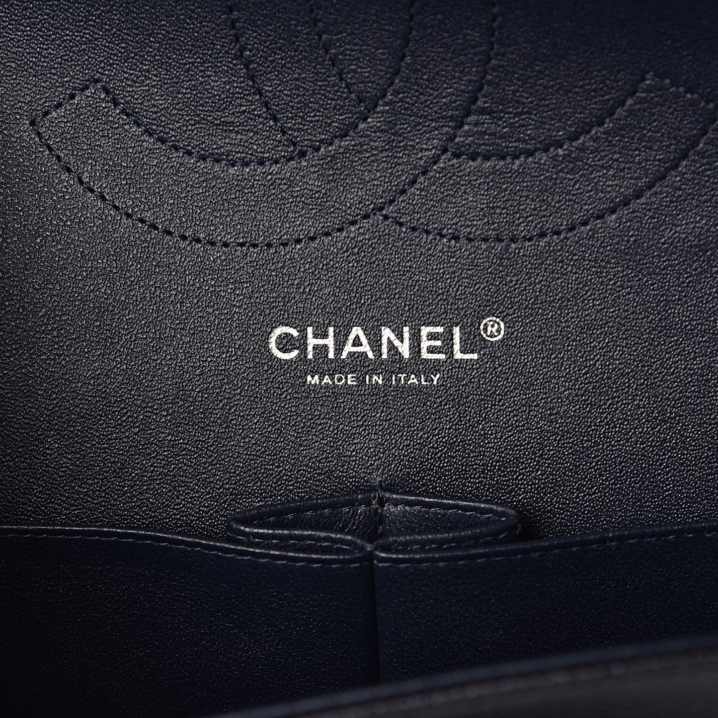 Caviar Quilted Jumbo Double Flap Navy Blue