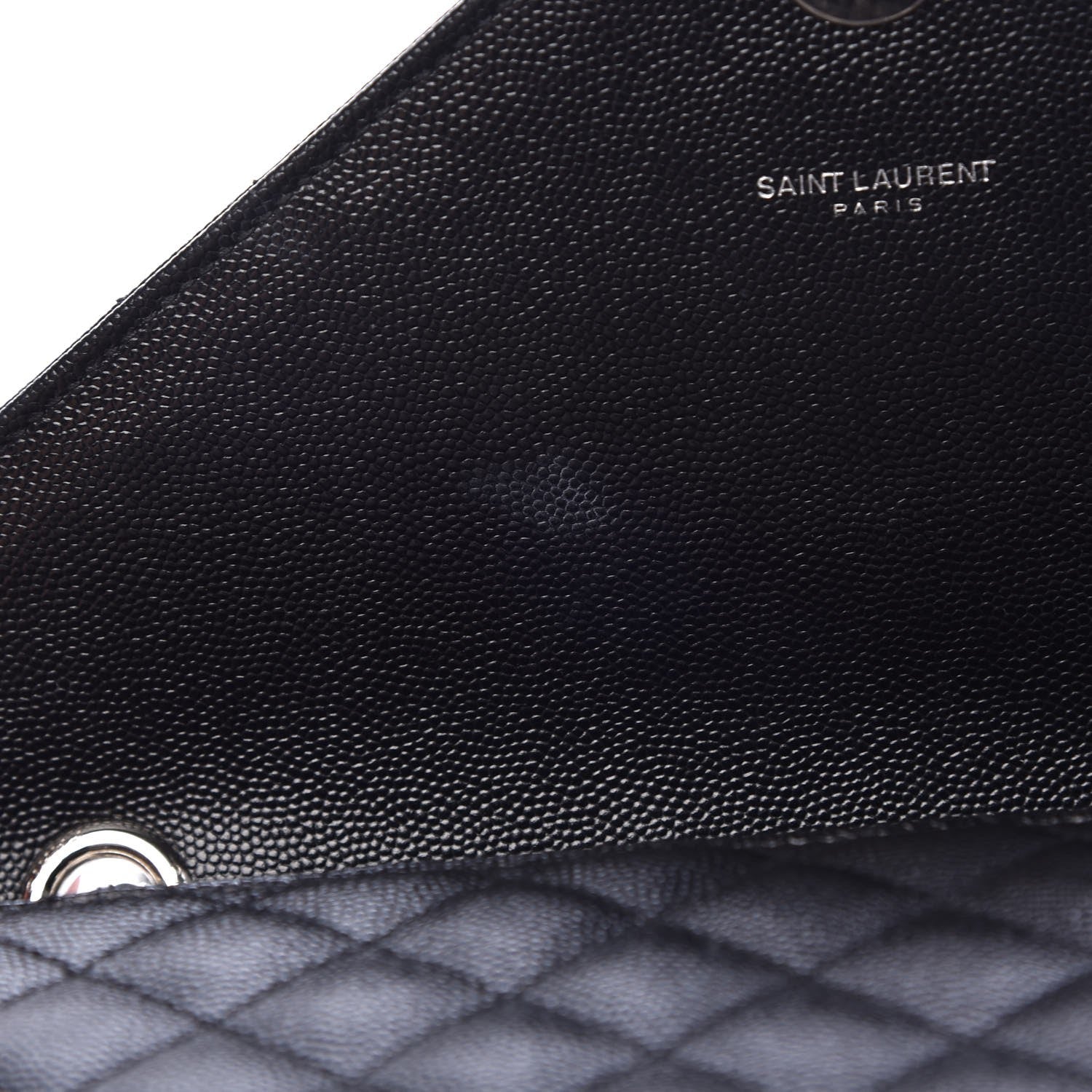 Saint Laurent Grain De Poudre Textured Mixed Matelasse Triquilt Medium Monogram Satchel Black 6 of 9