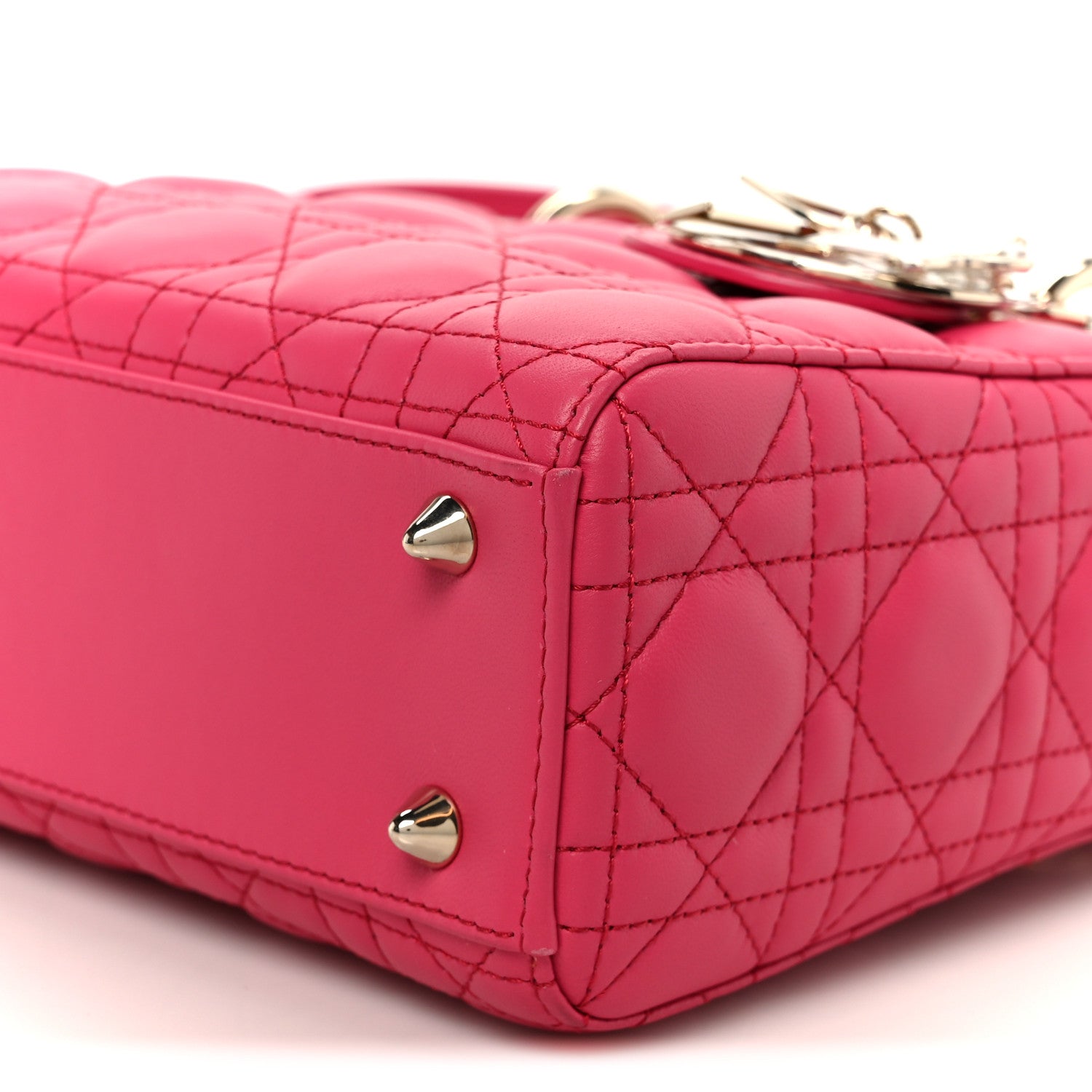Christian Dior Lambskin Cannage Small My ABCDior Lady Dior Fraise 10 of 10
