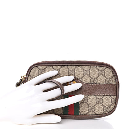 Gucci GG Supreme Monogram Ophidia Phone Case Wristlet Brown 2 of 8