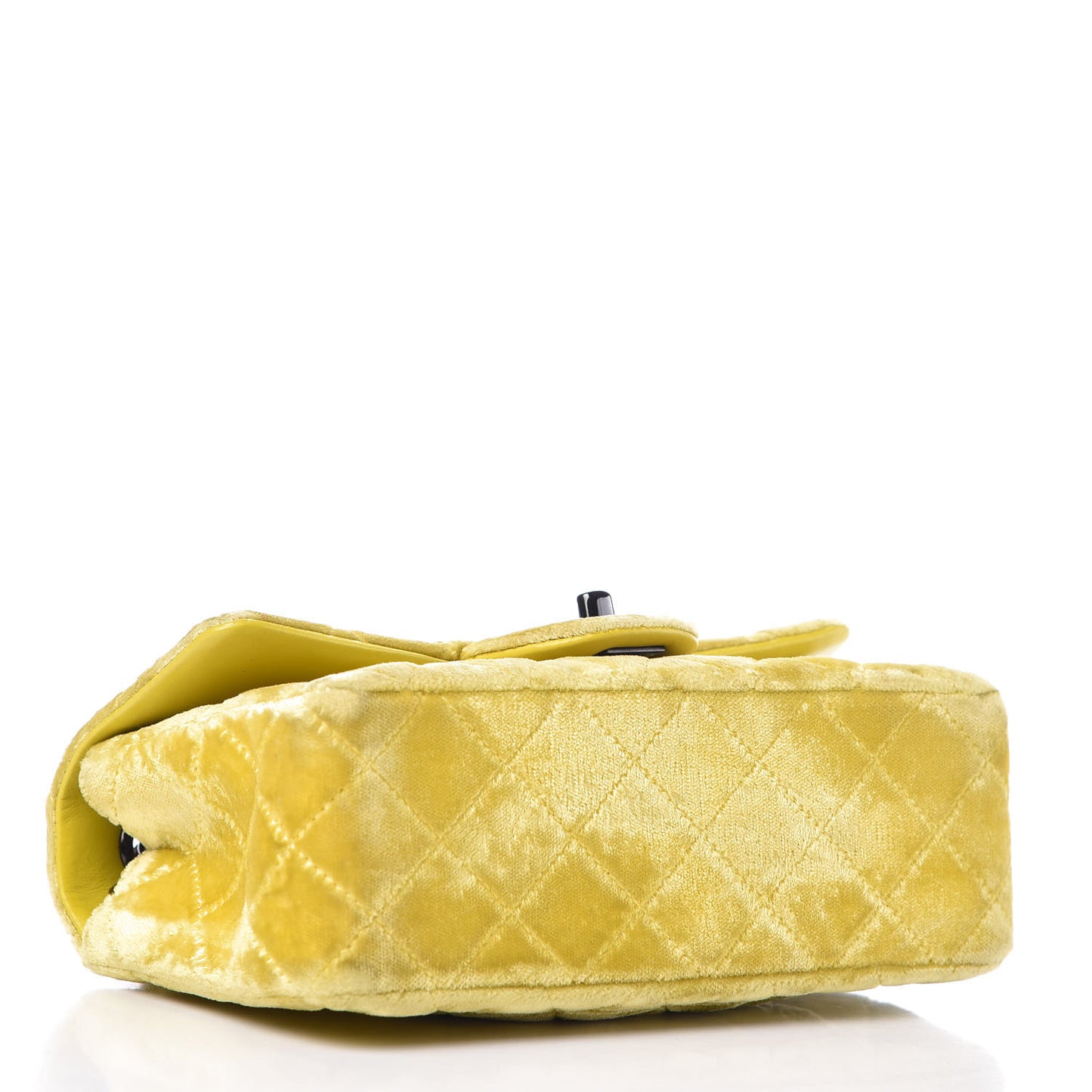 Velvet Quilted Mini Rectangular Flap Yellow