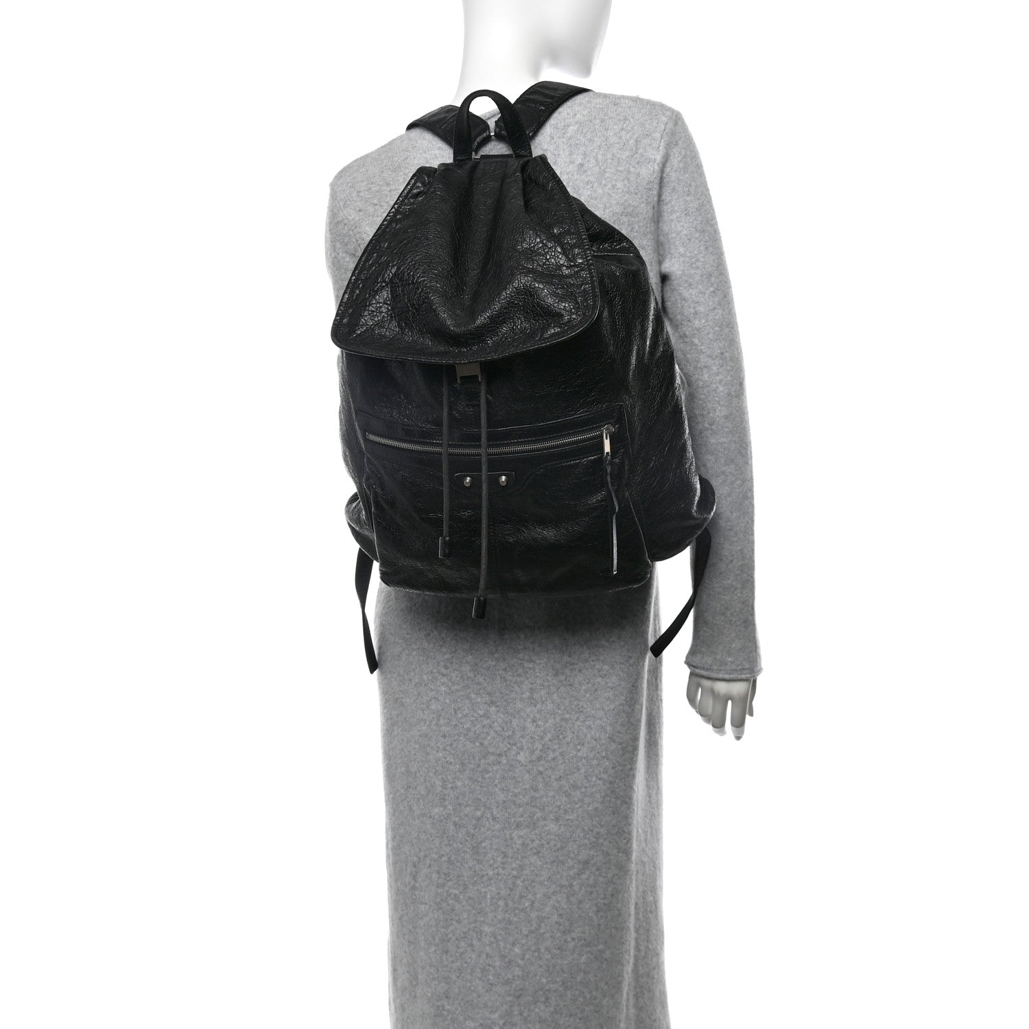 Balenciaga Agneau Classic Silver Hardware S Traveler Backpack Black 2 of 17
