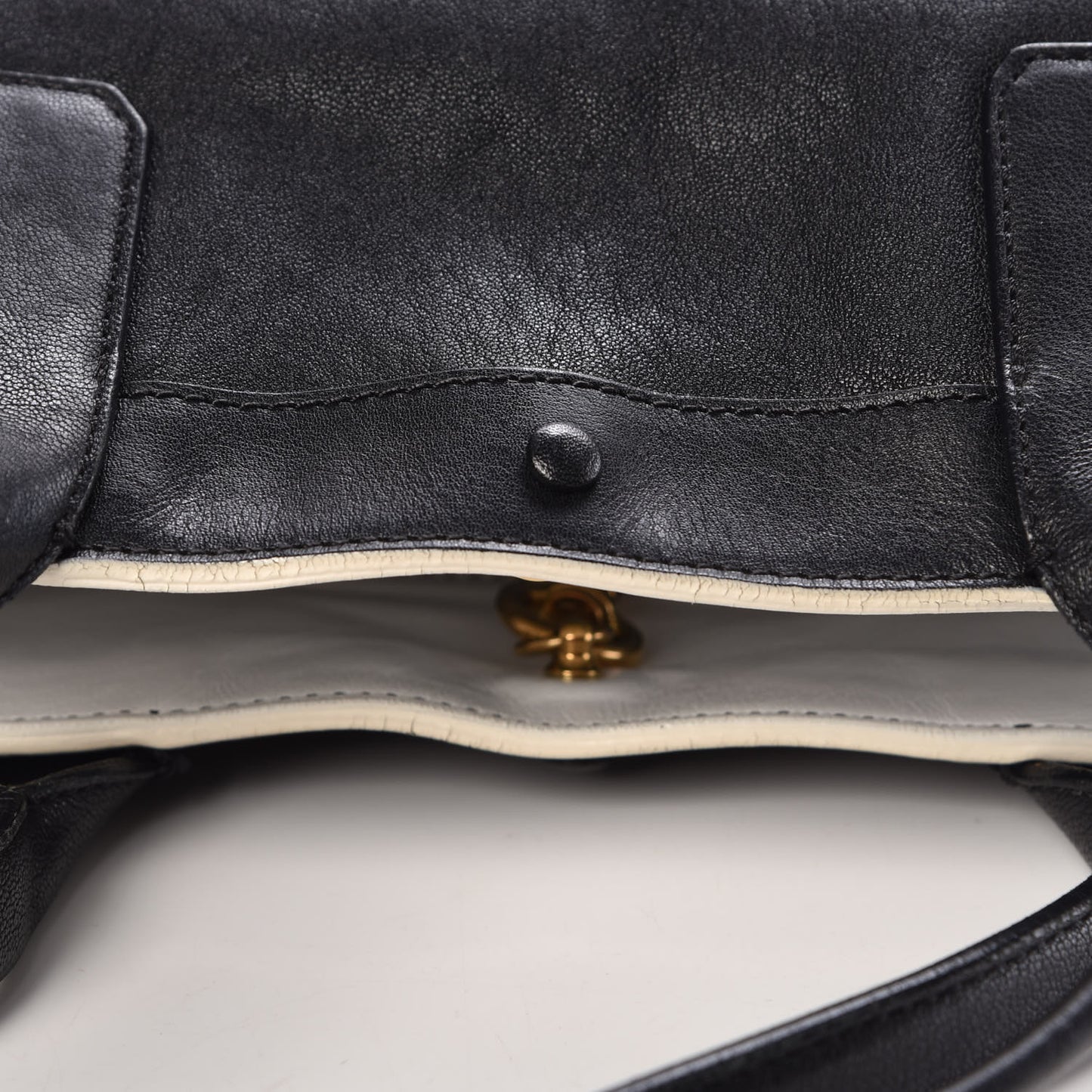Calfskin Medium Alison East West Tote Black White