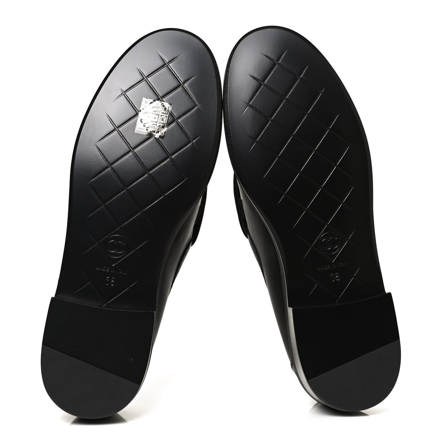 Lambskin Quilted CC Turnlock Loafers 38 Black