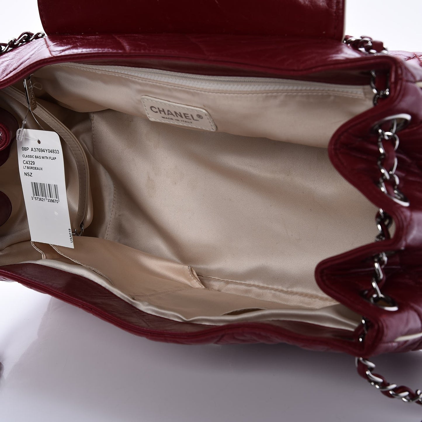 Lambskin Quilted East West Accordion Flap Light Bordeaux