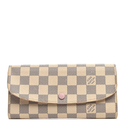 Louis Vuitton Damier Azur Emilie Wallet Rose Ballerine 1 of 9