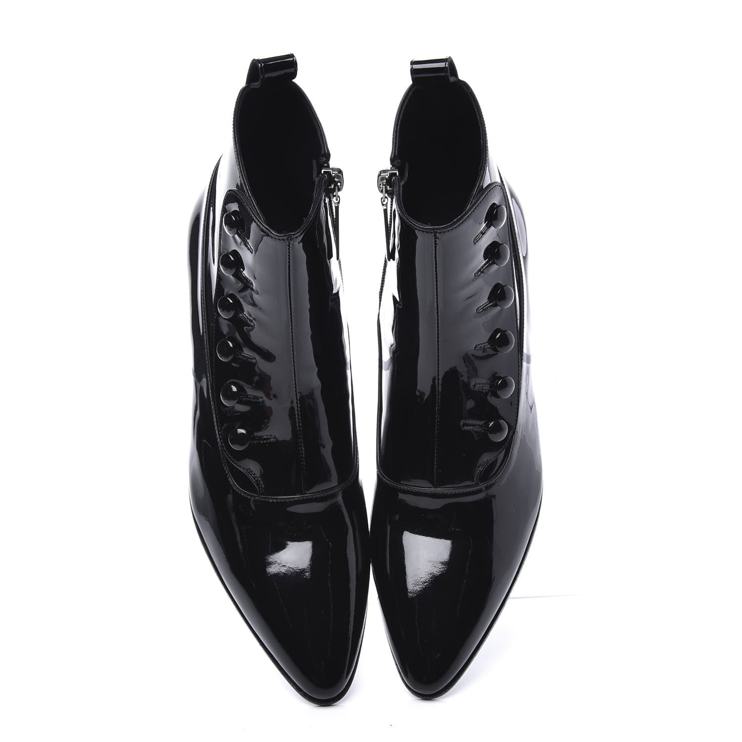 Saint Laurent Vernice Belle Button Ankle Boots 37 Black 5 of 11