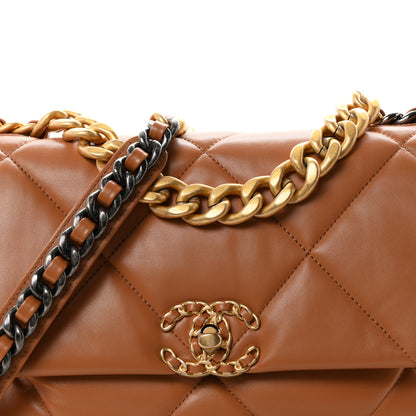 Chanel Lambskin Quilted Large Chanel 19 Flap Brown 8 of 10