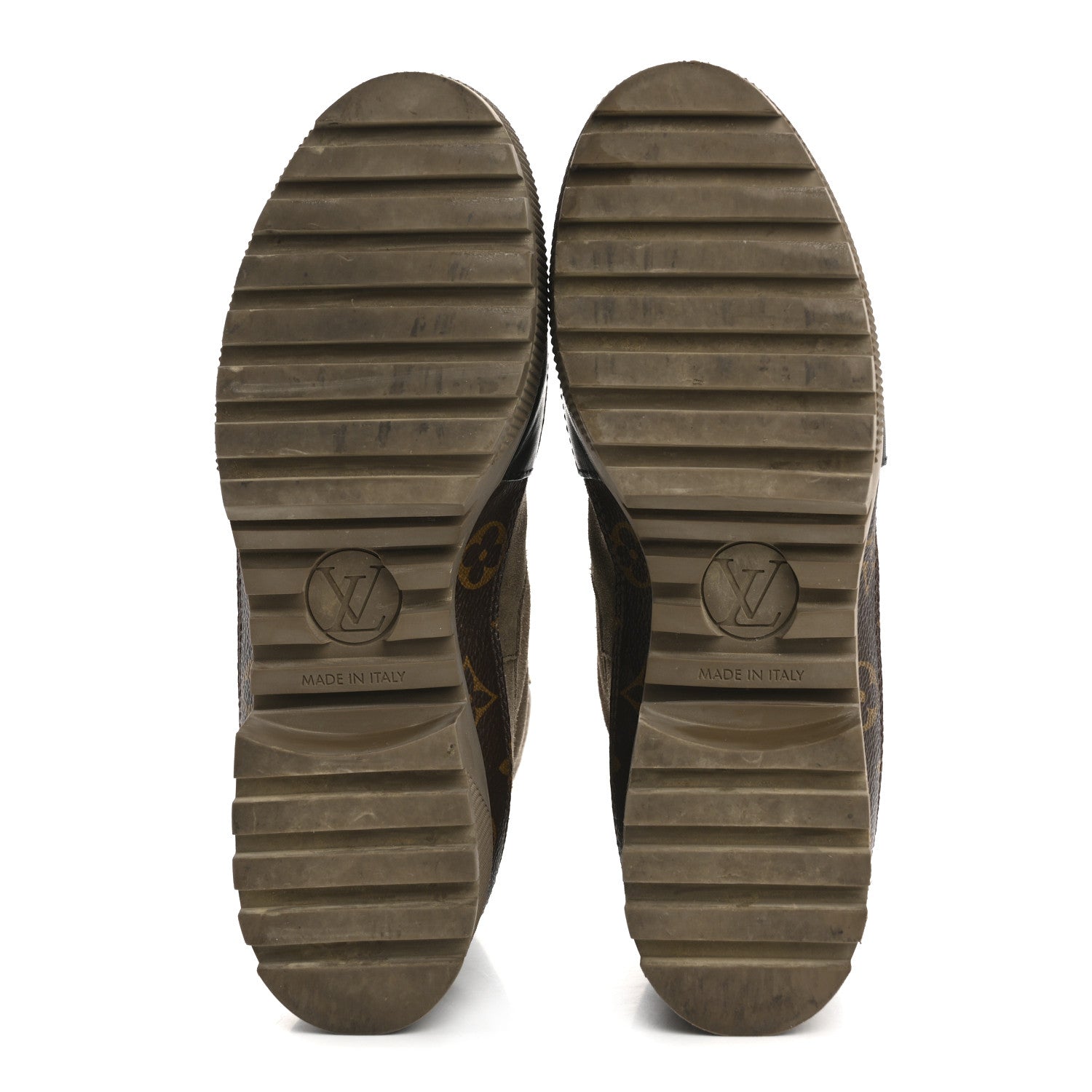 Louis Vuitton Suede Calfskin Monogram Laureate Platform Desert Boots 37.5 Taupe 6 of 17