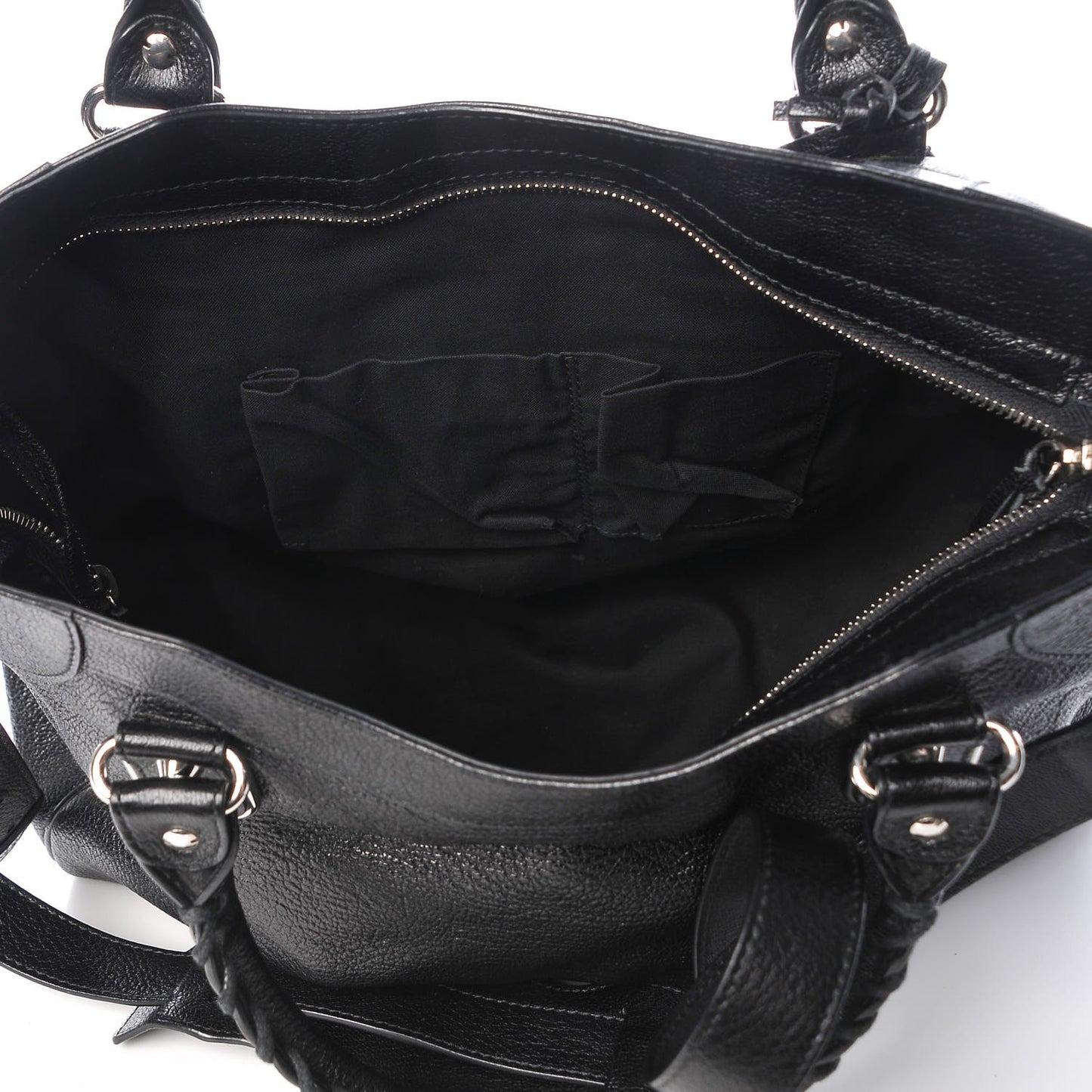 Chevre Silver Metallic Edge Hardware Velo Black