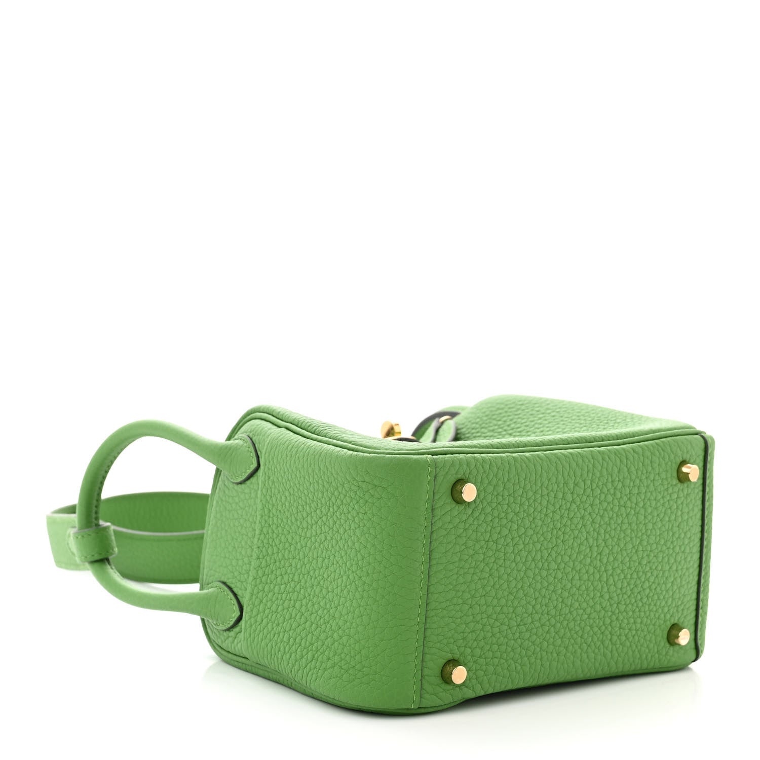 Hermes Taurillon Clemence Mini Lindy 20 Vert Yucca 4 of 11
