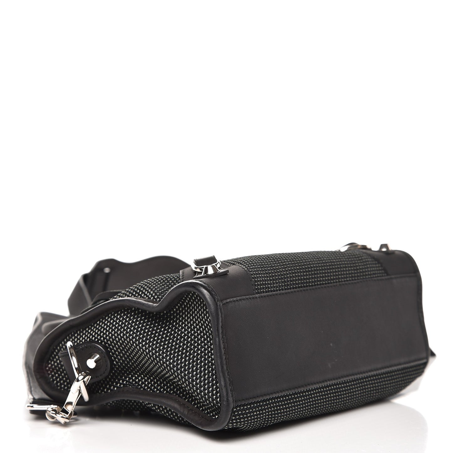 Lambskin Canvas Classic Silver Hardware Mini City Black