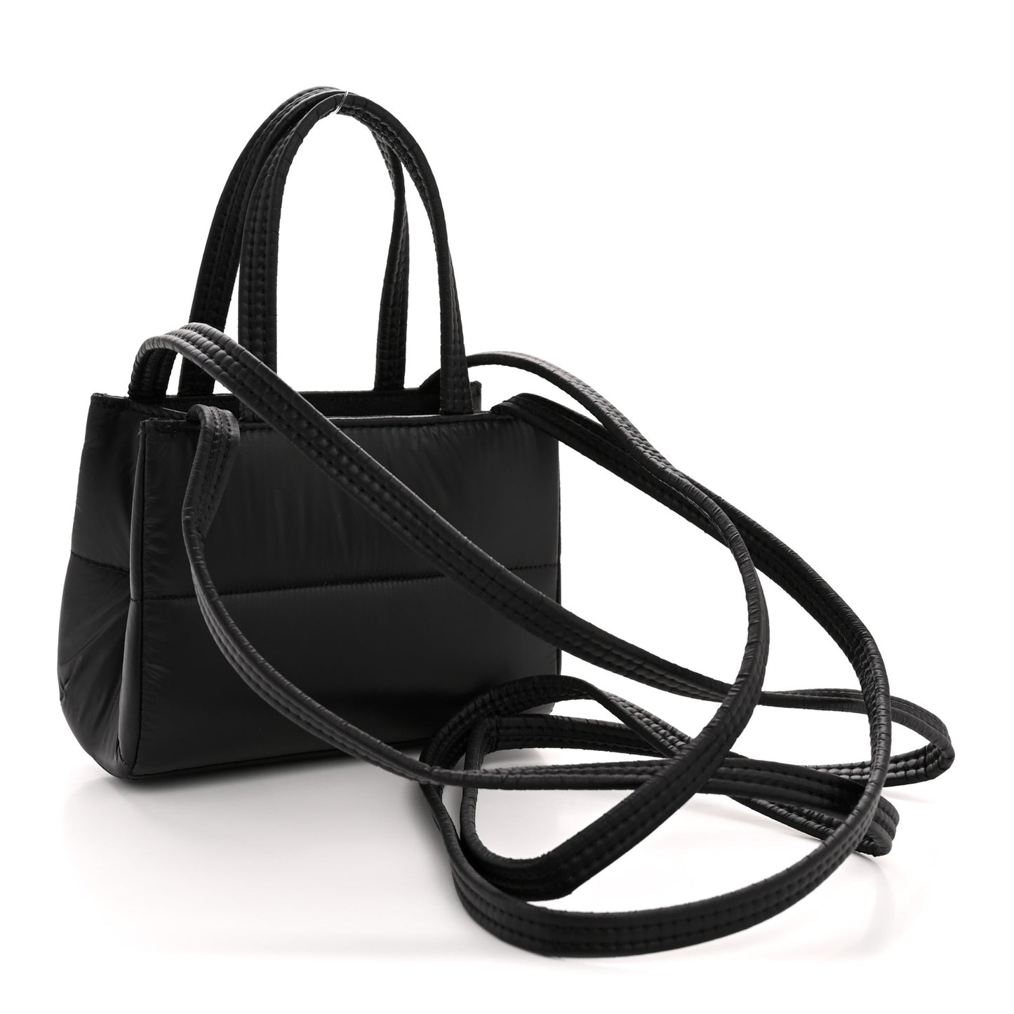 Nylon Small Puff Shopping Bag Black