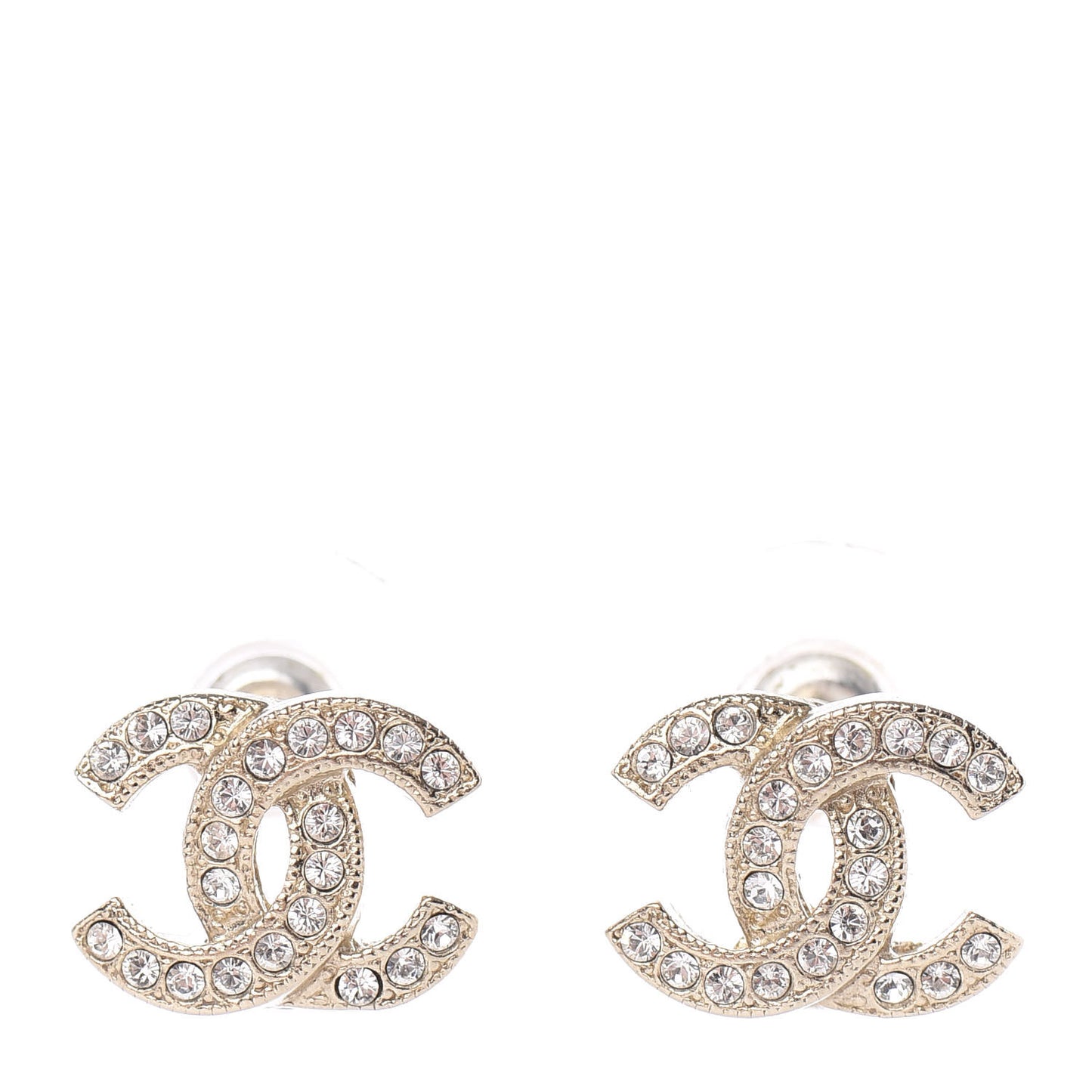 Crystal CC Earrings Light Gold