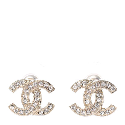 Chanel Crystal CC Earrings Light Gold 1 of 5