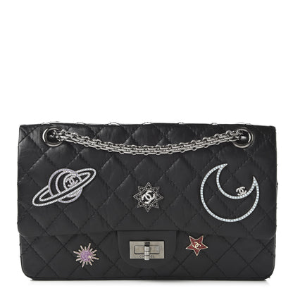 Chanel Aged Calfskin Space Charms 2.55 Reissue 225 Flap Black 1 of 11