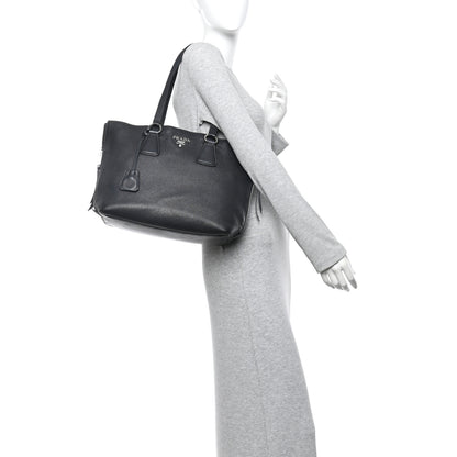Prada Vitello Daino Tote Black 2 of 14
