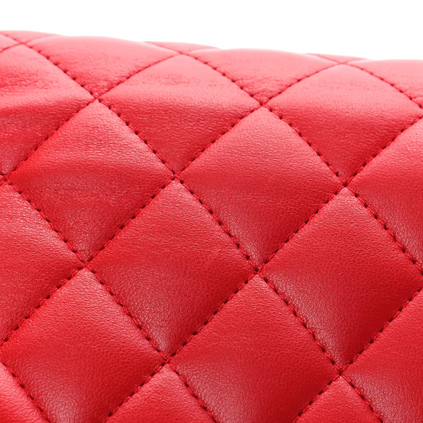 Lambskin Quilted Medium Double Flap Red