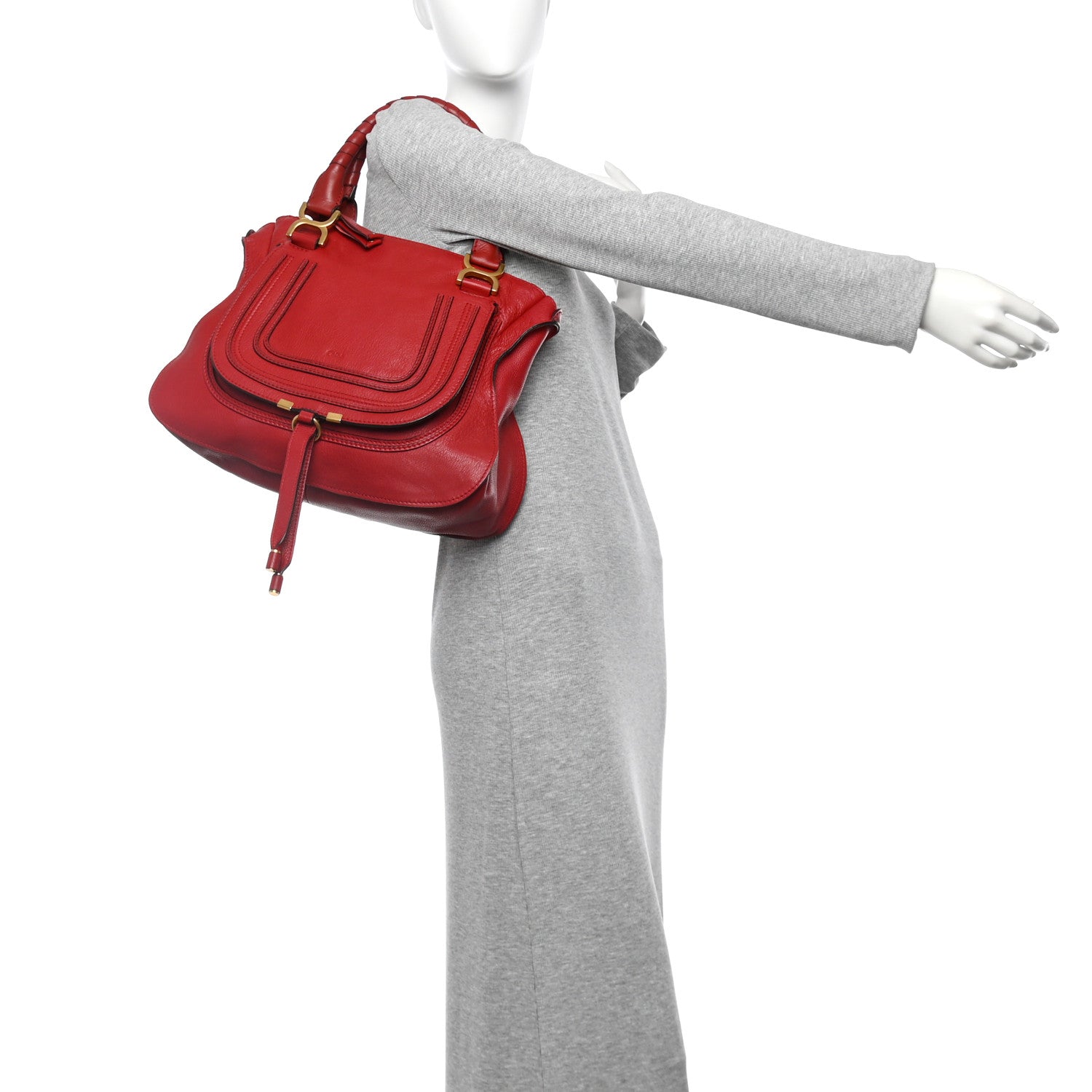 Chloe Calfskin Medium Marcie Satchel Ruby 2 of 14