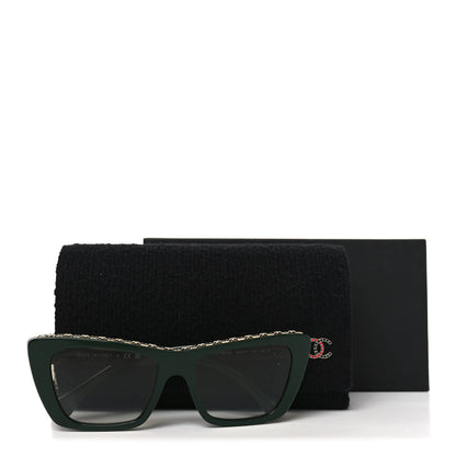 Chanel Acetate Butterfly Sunglasses 5540-A Green 7 of 7