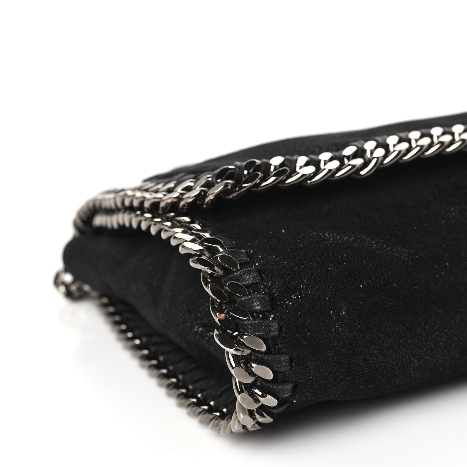 Stella McCartney Shaggy Deer Falabella Fold Over Clutch Black 8 of 9