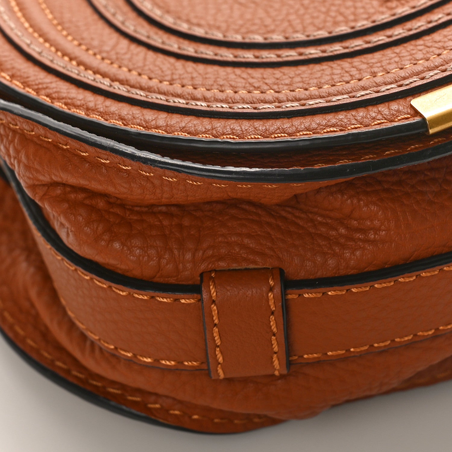 Chloe Calfskin Mini Marcie Round Crossbody Bag Tan 7 of 8