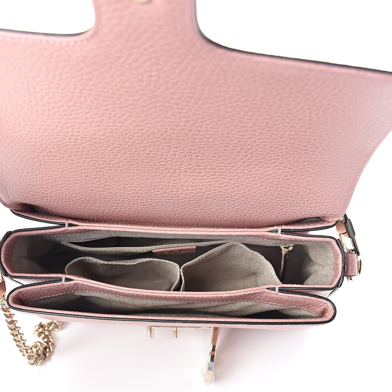 Gucci Dollar Calfskin Interlocking G Top Handle Shoulder Bag Soft Pink 5 of 8
