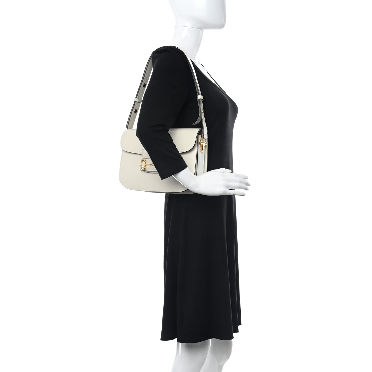 Azalea Calfskin Horsebit 1955 Shoulder Bag Mystic White