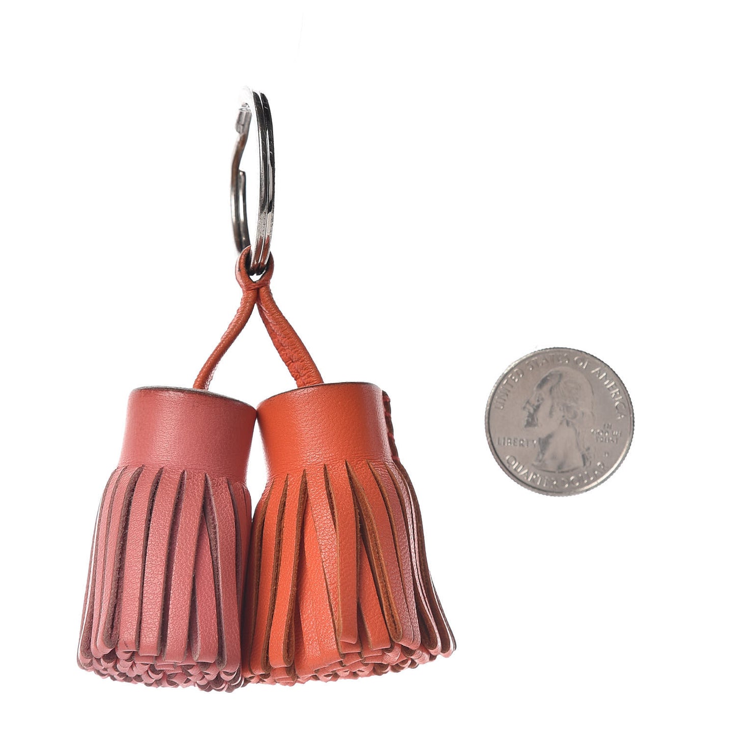 Lambskin Carmen Uno-Dos Key Holder Rose Azalee Orange Poppy