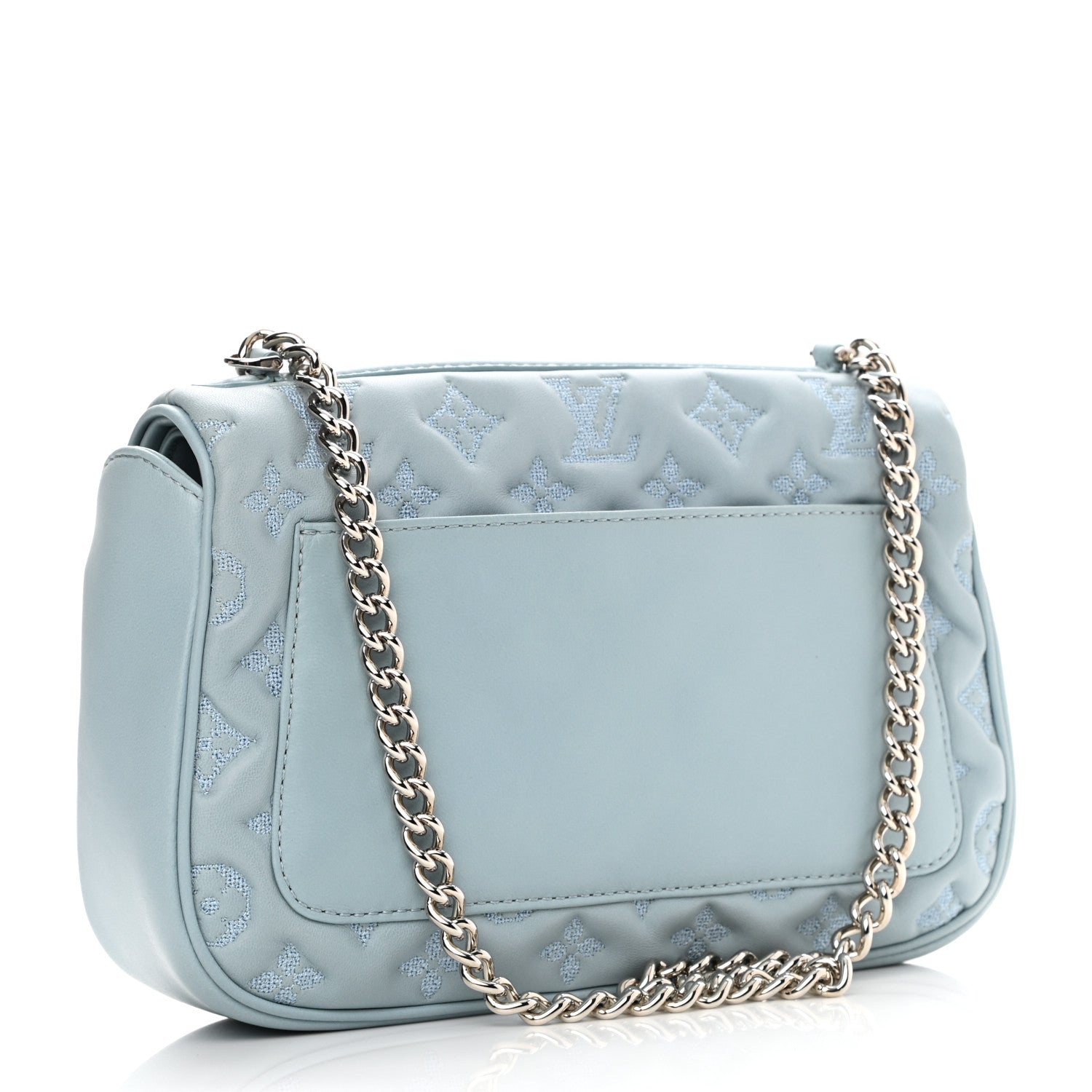 Louis Vuitton Lambskin Mama Broderie Pochette Blue 2 of 6