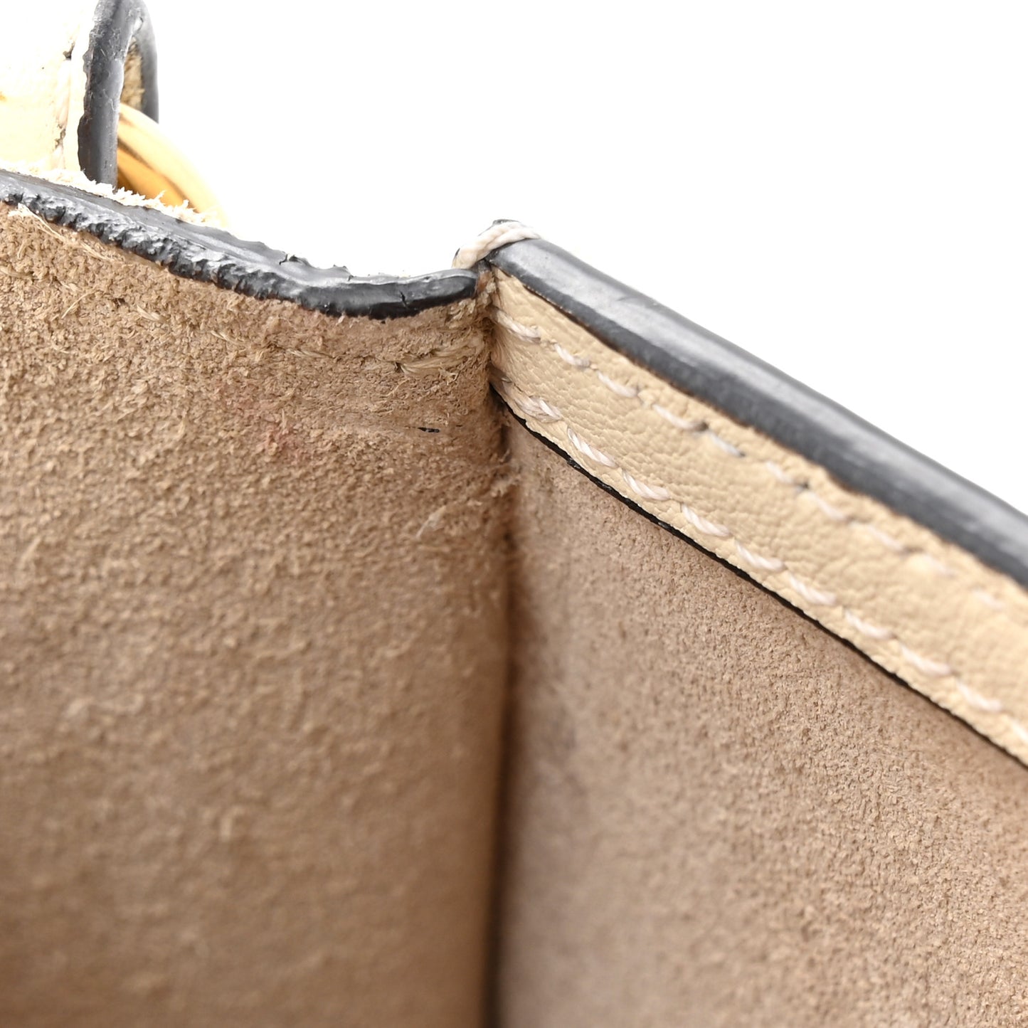 Calfskin Suede Small Nile Bracelet Bag Off White